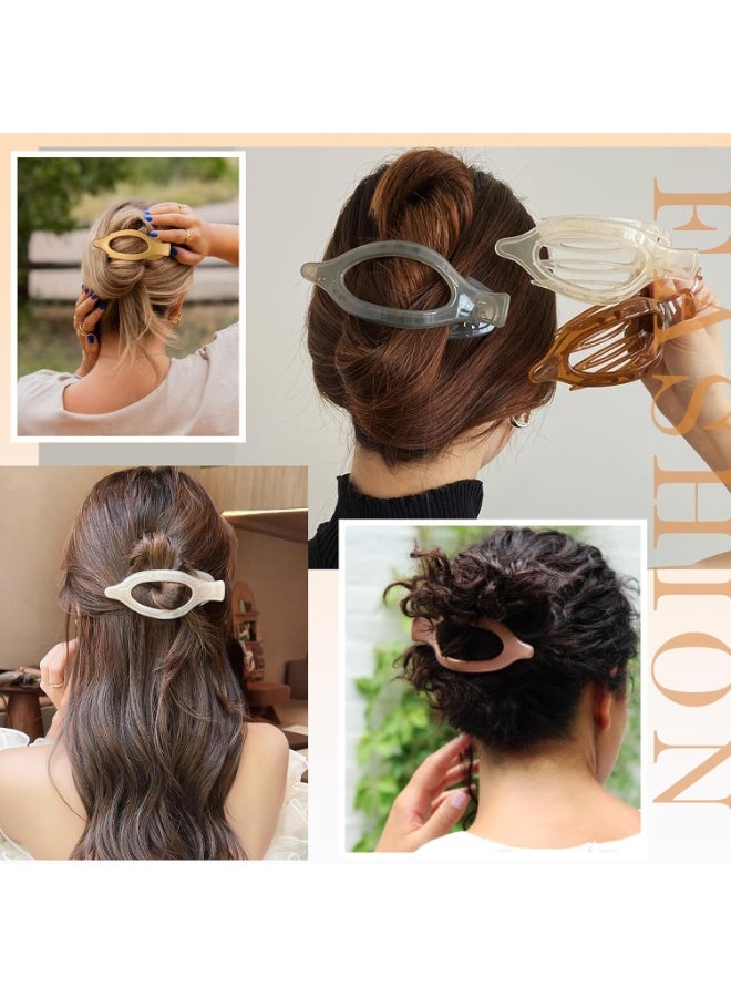 ChicAbode Flat Hair Claw Clips for Women, 6 Pcs French Concord Flat Hair Clips, Strong Hold 4.7 Inch Duck Billed Clips, Lay Down Claw Clips, Alligator Hair Clips, for Thick Thin Hair - Image 4